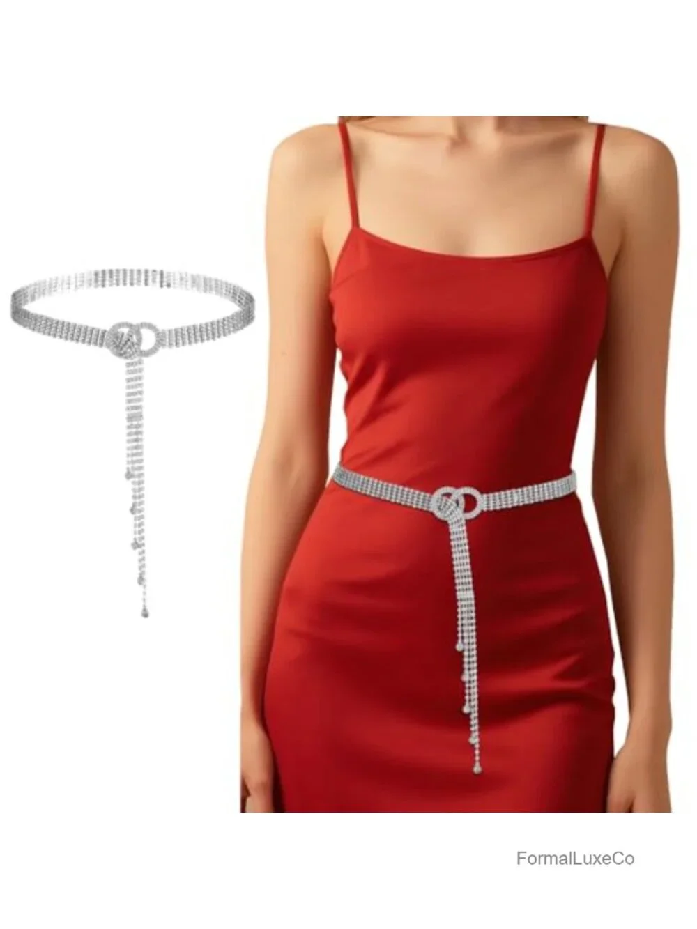 Crystal Chain Rhinestone Belt for Women Metal Waist Chain with Interchangeable